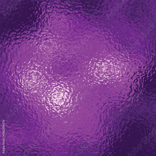 Purple foil texture. Matte violet pattern. Frosted glass with grain blur effect. Stained glass decorative background. Vector