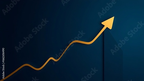 Wallpaper Mural Abstract business growth concept featuring gold arrows on a dark blue background. Torontodigital.ca