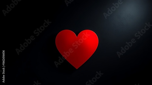 Wallpaper Mural A striking red heart against a dark background, representing deep emotions and passion. Torontodigital.ca