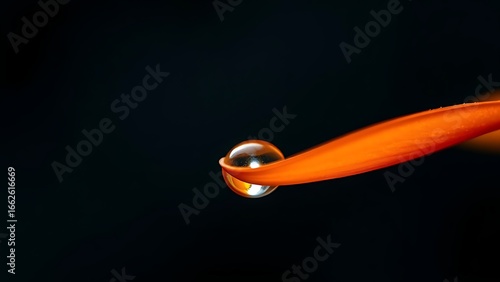 Wallpaper Mural A single orange petal with a glistening water droplet, capturing delicate details in nature. Torontodigital.ca