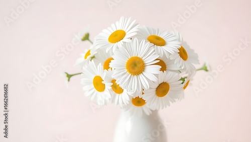 Wallpaper Mural Fresh daisies in a simple white vase, radiating natural charm and understated elegance. Torontodigital.ca