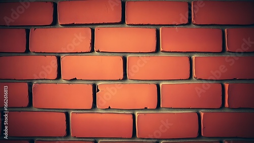 Wallpaper Mural Close-up view of a textured red brick wall with warm vintage tones and even lighting. Torontodigital.ca
