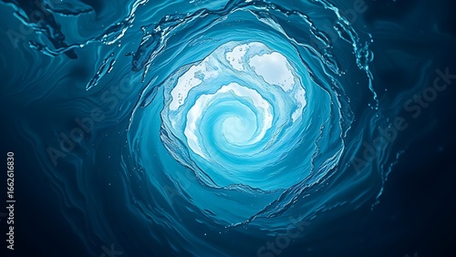 Wallpaper Mural A mesmerizing inverted whirlpool of ocean water defying gravity, revealing the terrifying abyss beneath. Torontodigital.ca