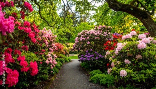 Wallpaper Mural Colorful rhododendron garden path Torontodigital.ca