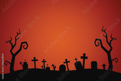 Halloween Cemetery Landscape Background