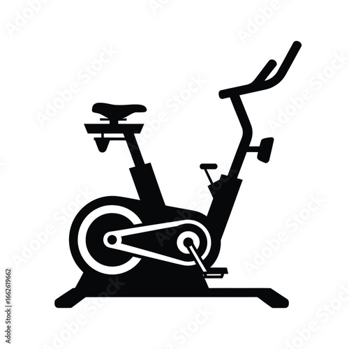 Silhouette of a stationary exercise bike for indoor cycling workouts
