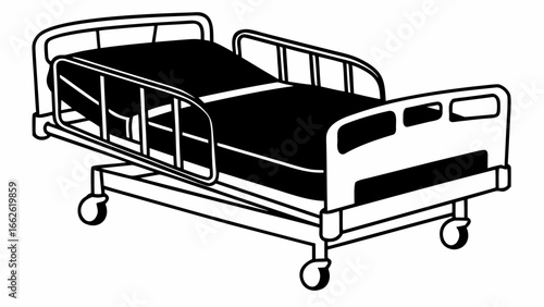 Hospital bed medical bed adjustable bed patient bed healthcare bed gurney stretcher examination bed clinic bed room bed medical icons