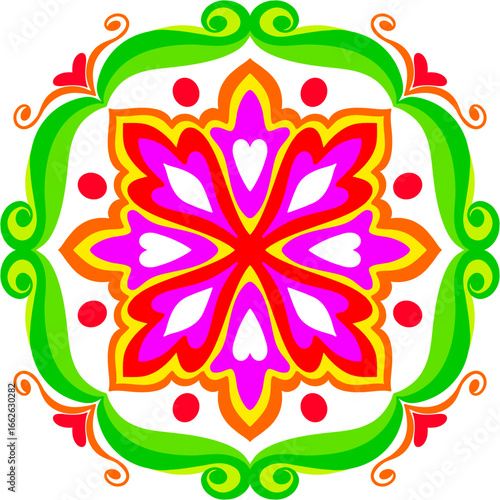 Colorful Floral Mandala Pattern Background 005