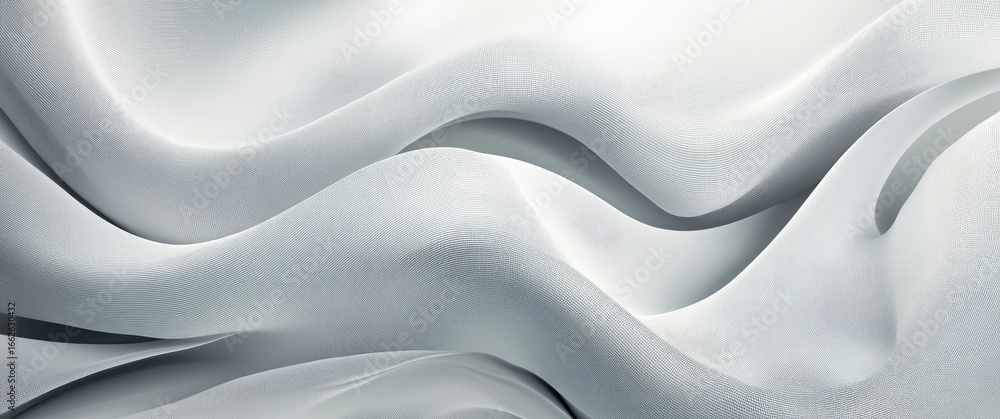 Obraz premium Light gray fabric drapes in flowing waves