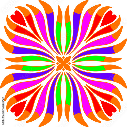 Colorful Floral Mandala Pattern Background 005