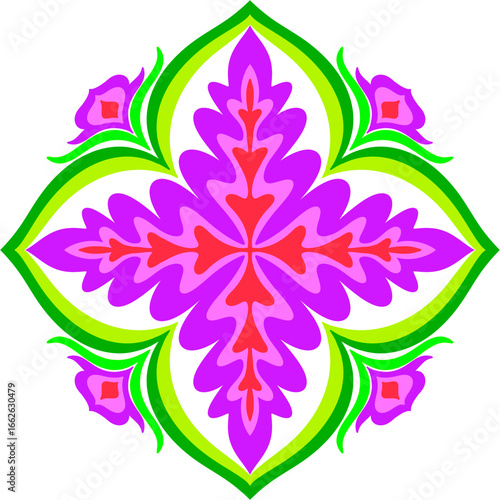 Colorful Floral Mandala Pattern Background 005
