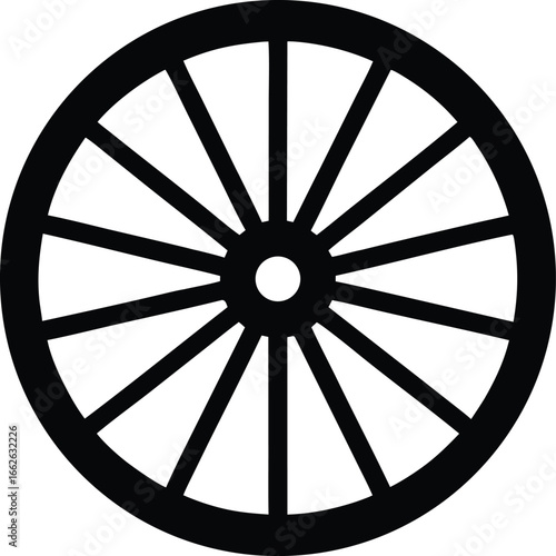 wagon wheel silhouette vector