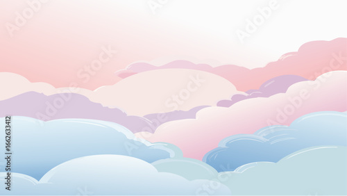 Aurora-like pastel waves in misty gradients, dreamy and delicate seamless background