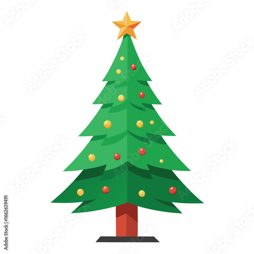 An impressive Christmas tree, a noteworthy sight, isolated on a clean background.