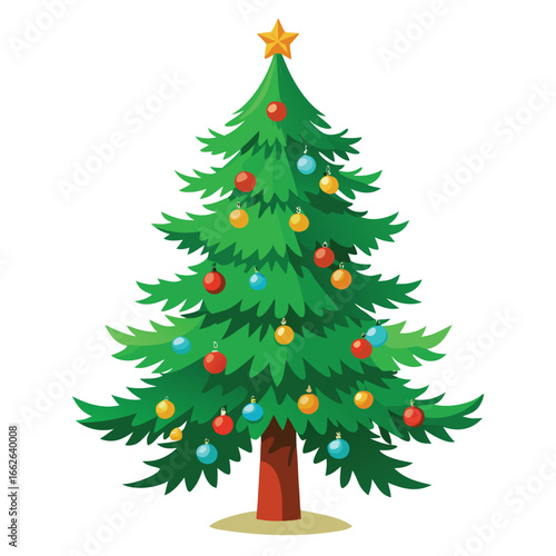 A lush Christmas tree with abundant branches, isolated on a clean background.
