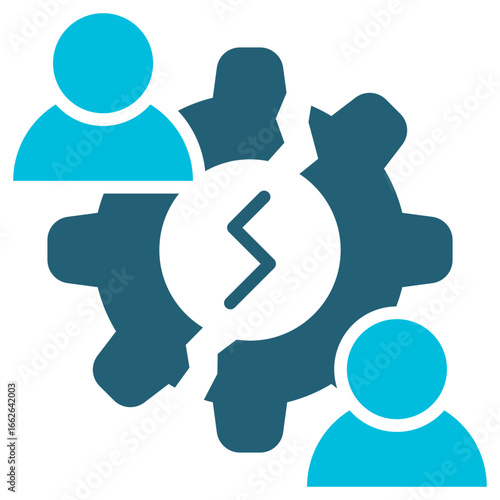 Conflict Of Interest Glyph Blue Icon