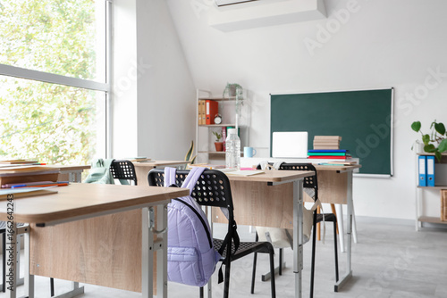 Interior of light classroom...