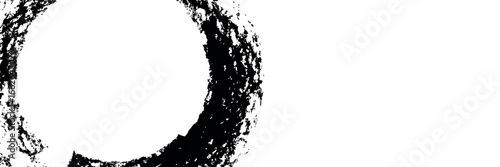 Grunge circles brush set. Black circle frames. Round line of black paint. Grunge round shapes. Circular ink brush stroke fro design elements.