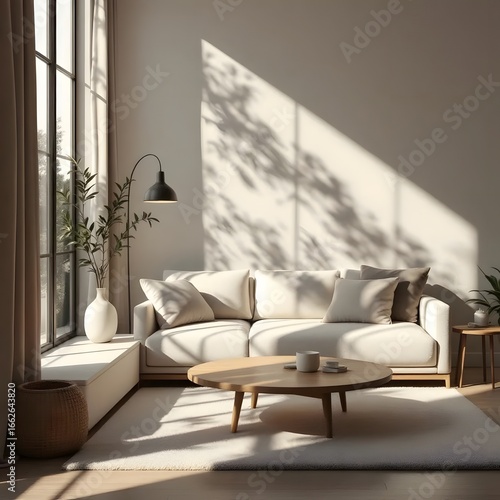 Modern Living Room with Natural Light and Minimalist Design
