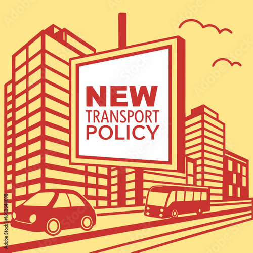New Transport Policy Announcement in Urban Cityscape