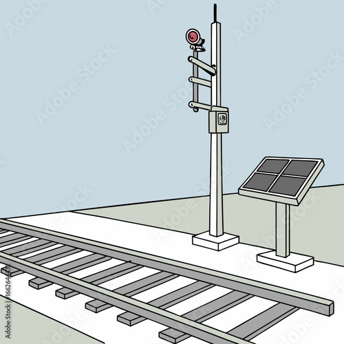 Railway Signal System with Solar Panel