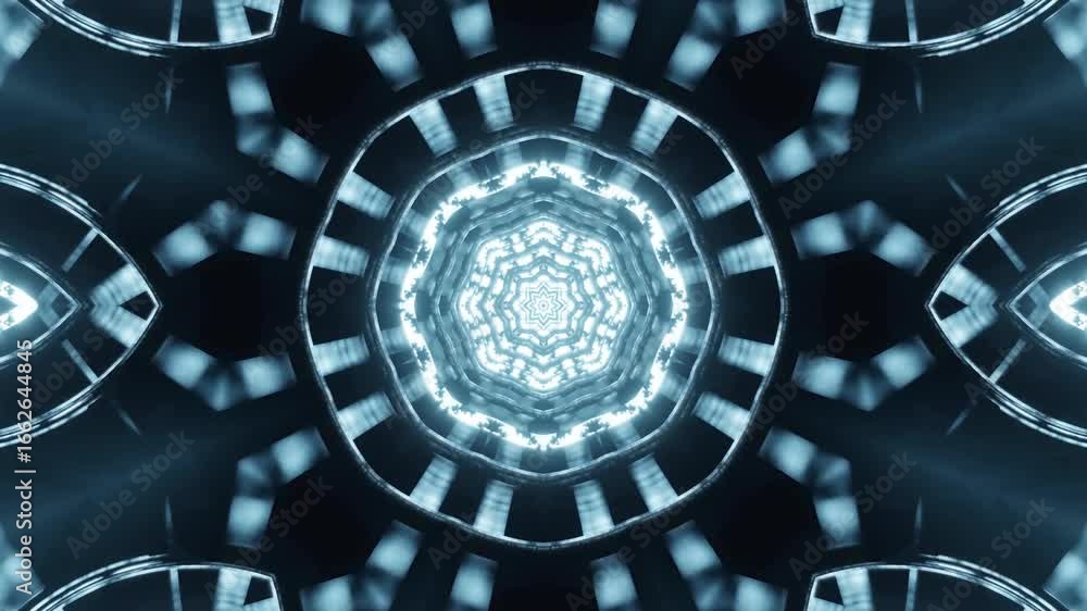 Radiant Pattern Mandala Morphing in Hypnotic Space