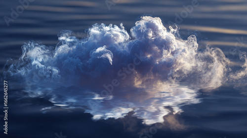 Wallpaper Mural A fluffy cloud reflected on the surface of a body of dark blue water Torontodigital.ca