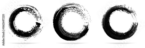 Hand drawn circle line sketch set isolated on white background. Vector circular scribble doodle round circles for message and for note mark