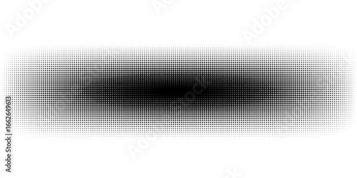 Flowing dots particles wave pattern halftone gradient curve shape isolated on white background.