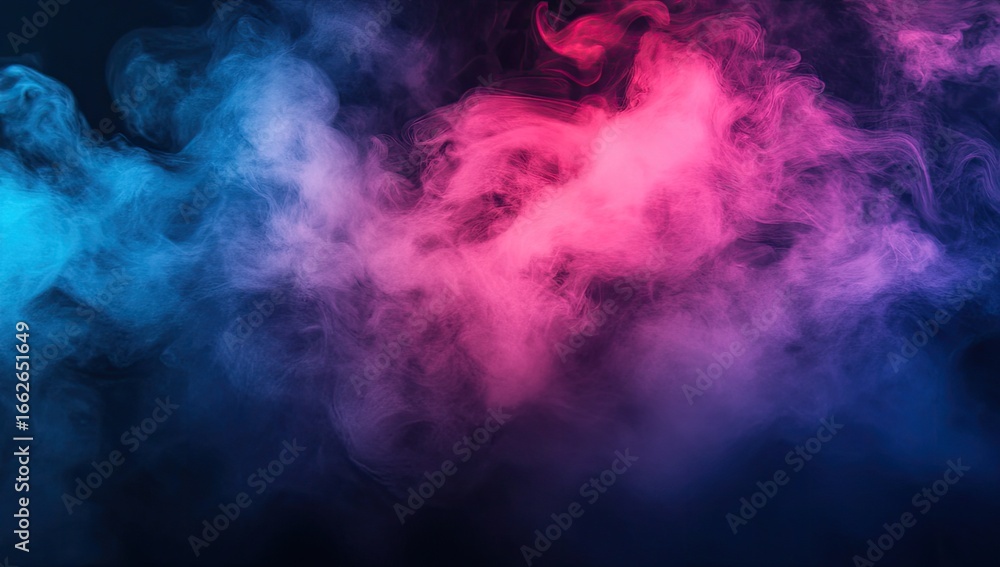 © nur - Vivid, colorful smoke swirls against a dark background