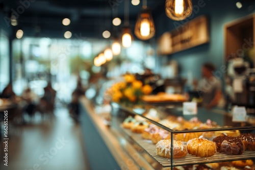 Wallpaper Mural A bakery display case with pastries lit by hanging bulbs Torontodigital.ca