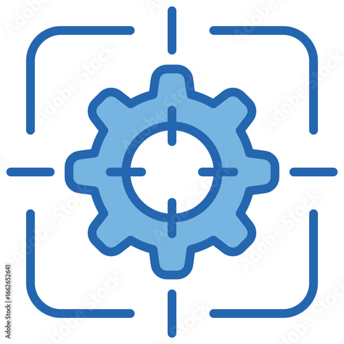 Accuracy Blue White Icon Editable Stroke