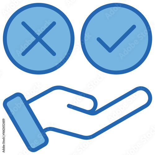 Ethics Blue White Icon Editable Stroke