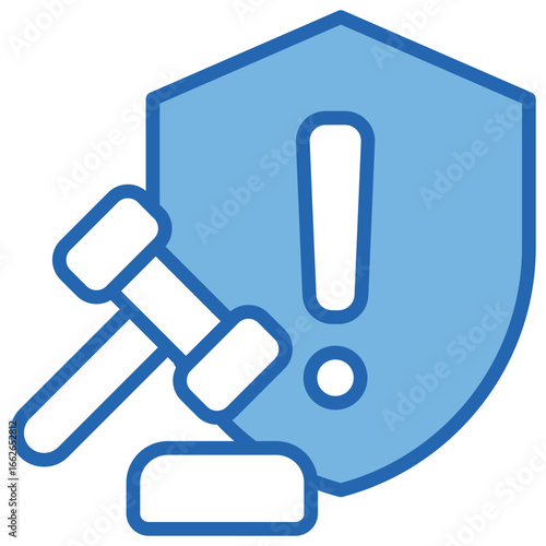 Enforcement Blue White Icon Editable Stroke