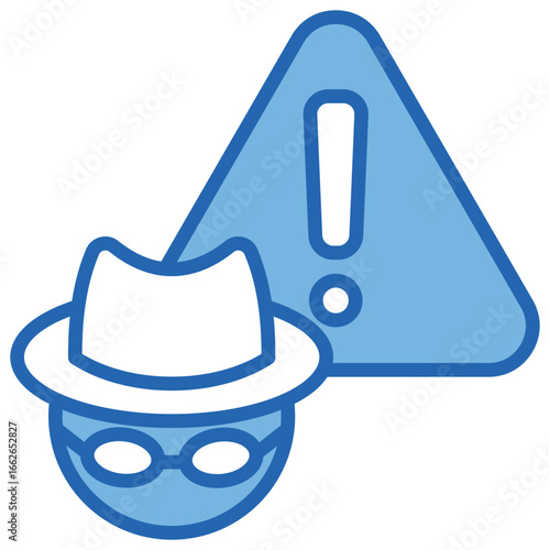 Fraud Blue White Icon Editable Stroke