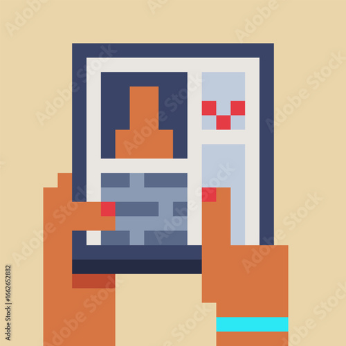 Hands holding a digital tablet with a profile or social media feed shown. Ideal for UI or communication topics.