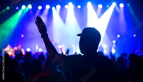 Silhouette of a person at a concert