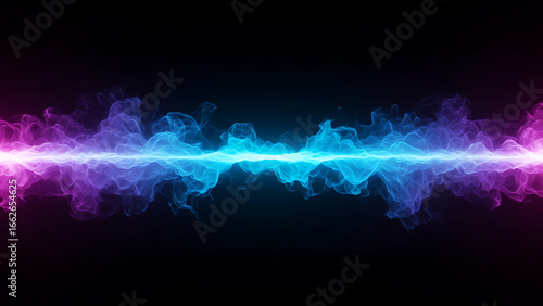 Neon Smoke Waves with Electric Colors - Cyberpunk Abstract Background