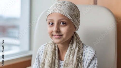 Brave little soul, battling cancer with a smile.