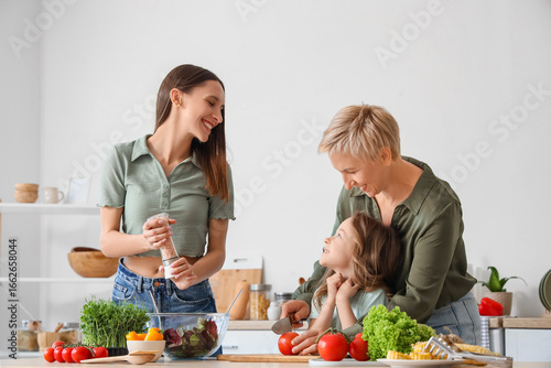 Little girl with her mother...