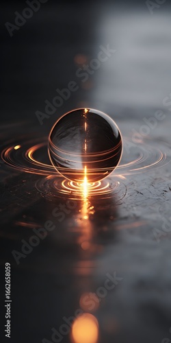 Wallpaper Mural A captivating glass sphere reflecting light and creating a mesmerizing abstract background, showcasing a modern and elegant design with a touch of magic Torontodigital.ca