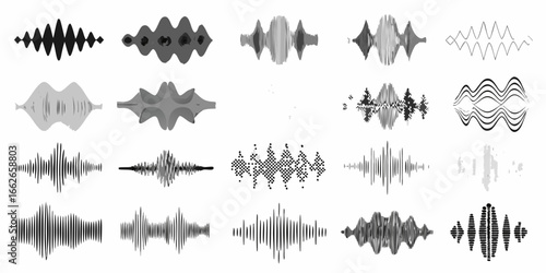 Assortment of Abstract Sound Waveforms audio equalizer