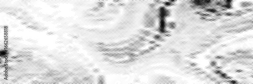 Halftone faded gradient texture. Grunge halftone grit background. White and black sand noise wallpaper. Retro pixilated vector backdrop