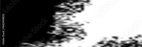 Halftone faded gradient texture. Grunge halftone grit background. White and black sand noise wallpaper. Retro pixilated vector backdrop