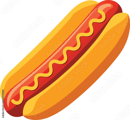 Hot dog with mustard