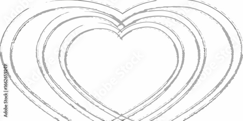 Concentric Heart Shapes With Brush Stroke Texture love