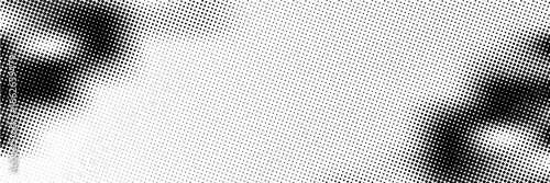 Halftone faded gradient texture. Grunge halftone grit background. White and black sand noise wallpaper. Retro pixilated vector backdrop
