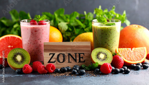 Wallpaper Mural a vibrant fruit smoothie arrangement displayed on a table Torontodigital.ca