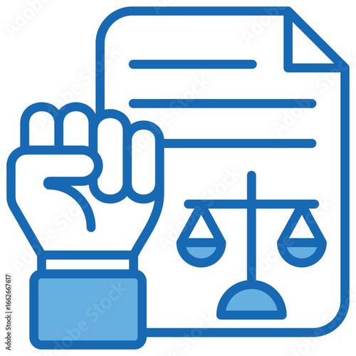 Enforcement Blue White Icon Editable Stroke