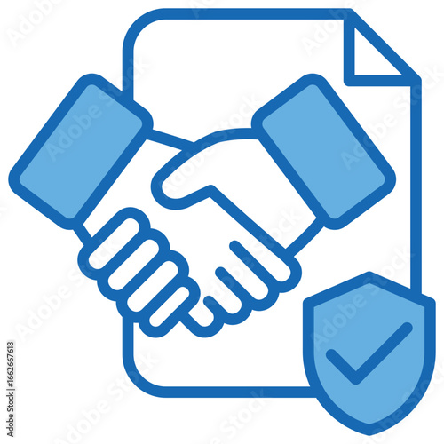 Consent Blue White Icon Editable Stroke